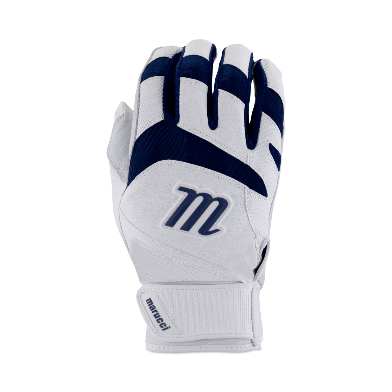 Marucci Youth Signature Series White Navy Batting Gloves
